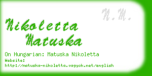 nikoletta matuska business card